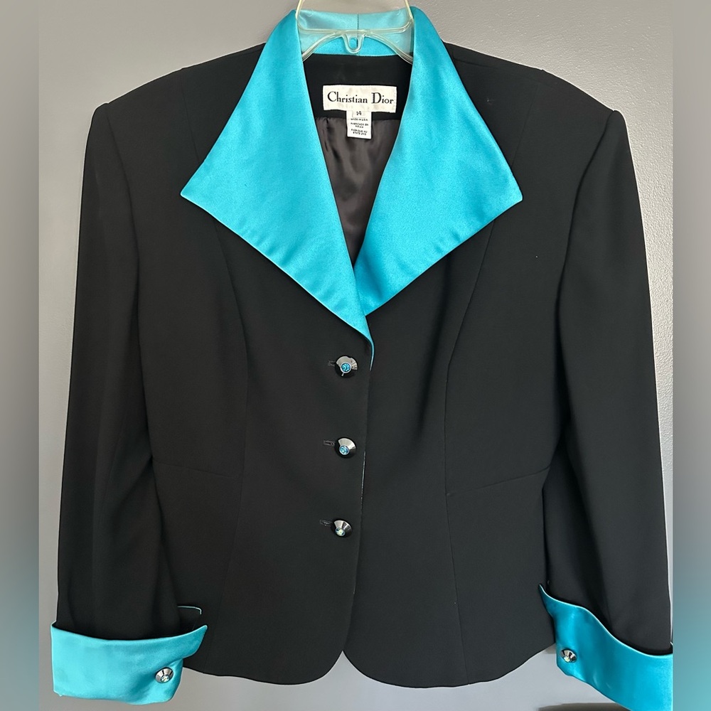 Dior Black Blazer with Blue Accents
